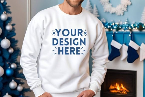 Download Gildan White Sweatshirt Mockup - Tshirt Collection