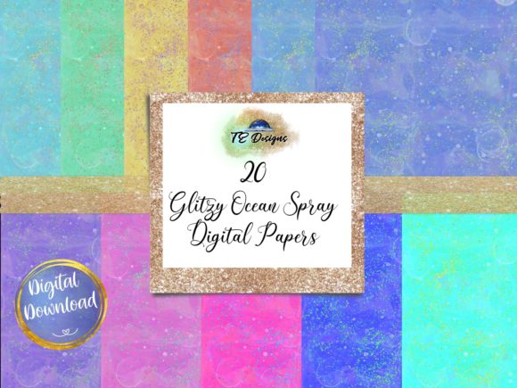 Download Glitzy Ocean Spray Digital Papers - Glitzy Collection