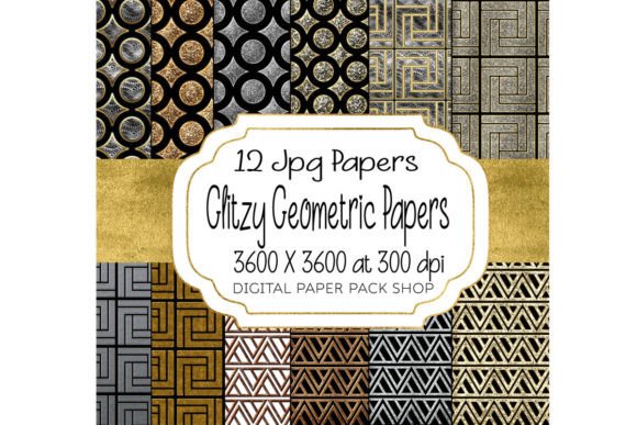 Download Glitzy Geometric Digital Papers - Glitzy Collection