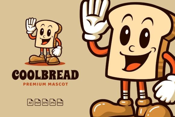 Download Cool Bread Vintage Mascot - Cool Collection