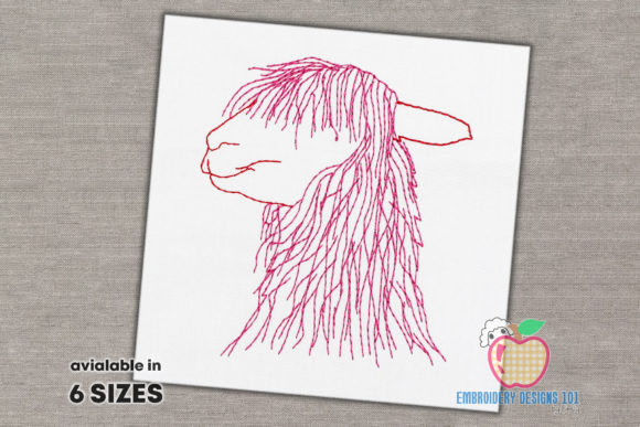 Download Alpaca Head with Red Hairs - Premium Bundle