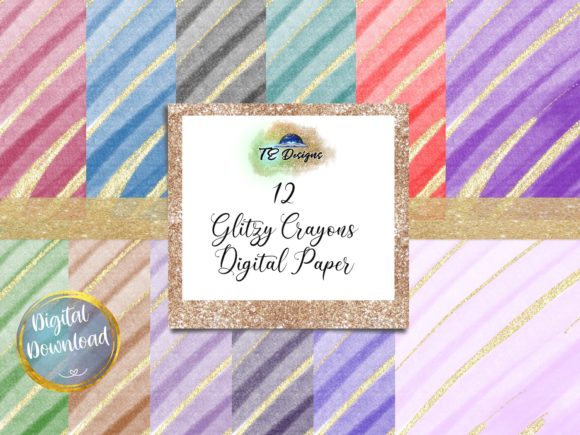Download Glitzy Crayon Digital Papers - Glitzy Collection