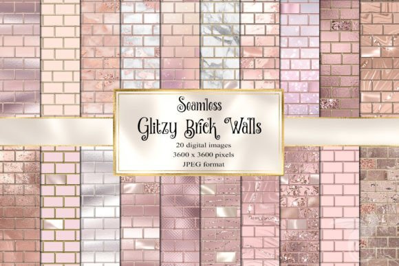 Download Glitzy Brick Walls Digital Paper - Glitzy Collection