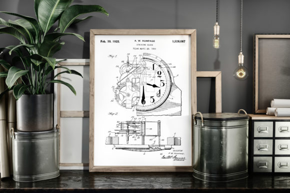 Download Striking Clock 1925 Patent Art Poster - Poster Collection